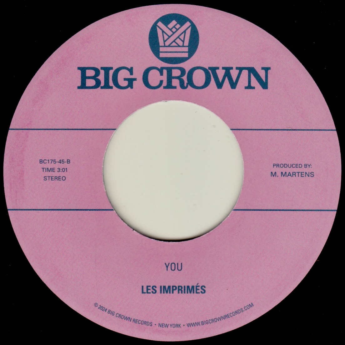 Big Crown Les Imprimés Love & Flowers 45T vinyle 7" soul