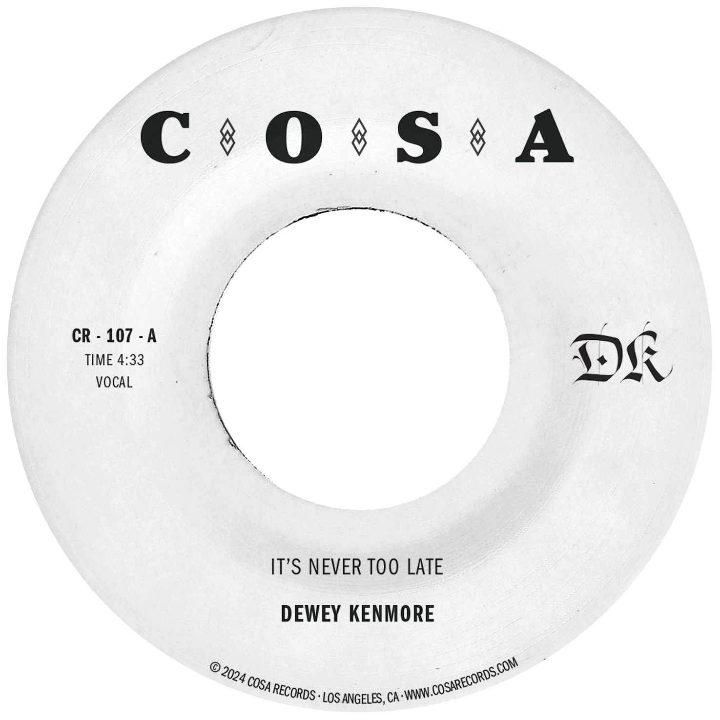 Dewey Kenmore It's Never Too Late 45 tours latin-soul