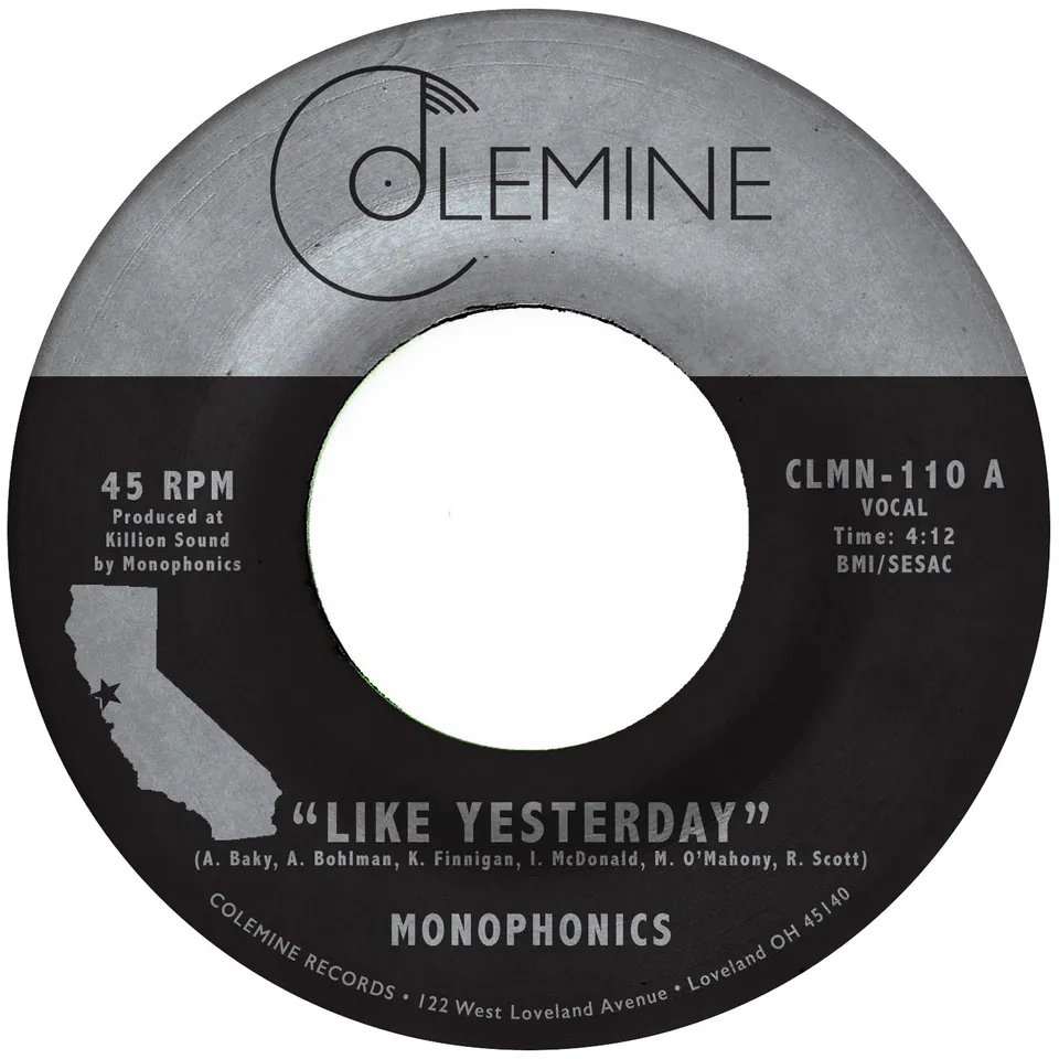 Colemine Monophonics Like Yesterday 45 tours vinyle clear