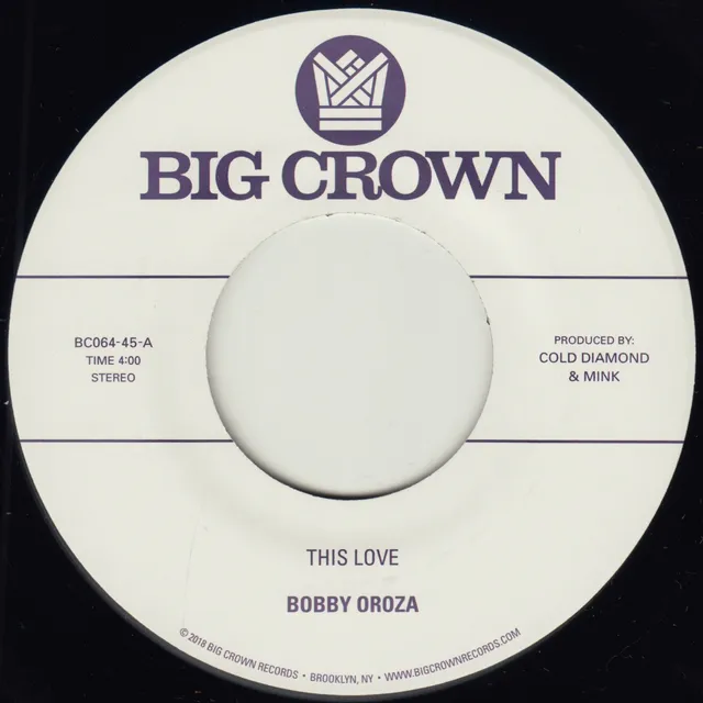 Bobby Oroza This Love vinyle 45 tours sweet soul
