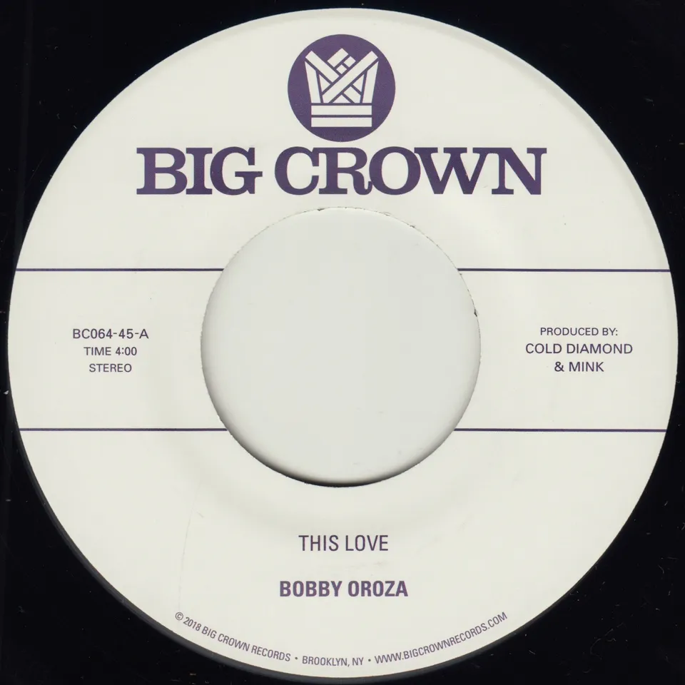 Bobby Oroza This Love vinyle 45 tours sweet soul