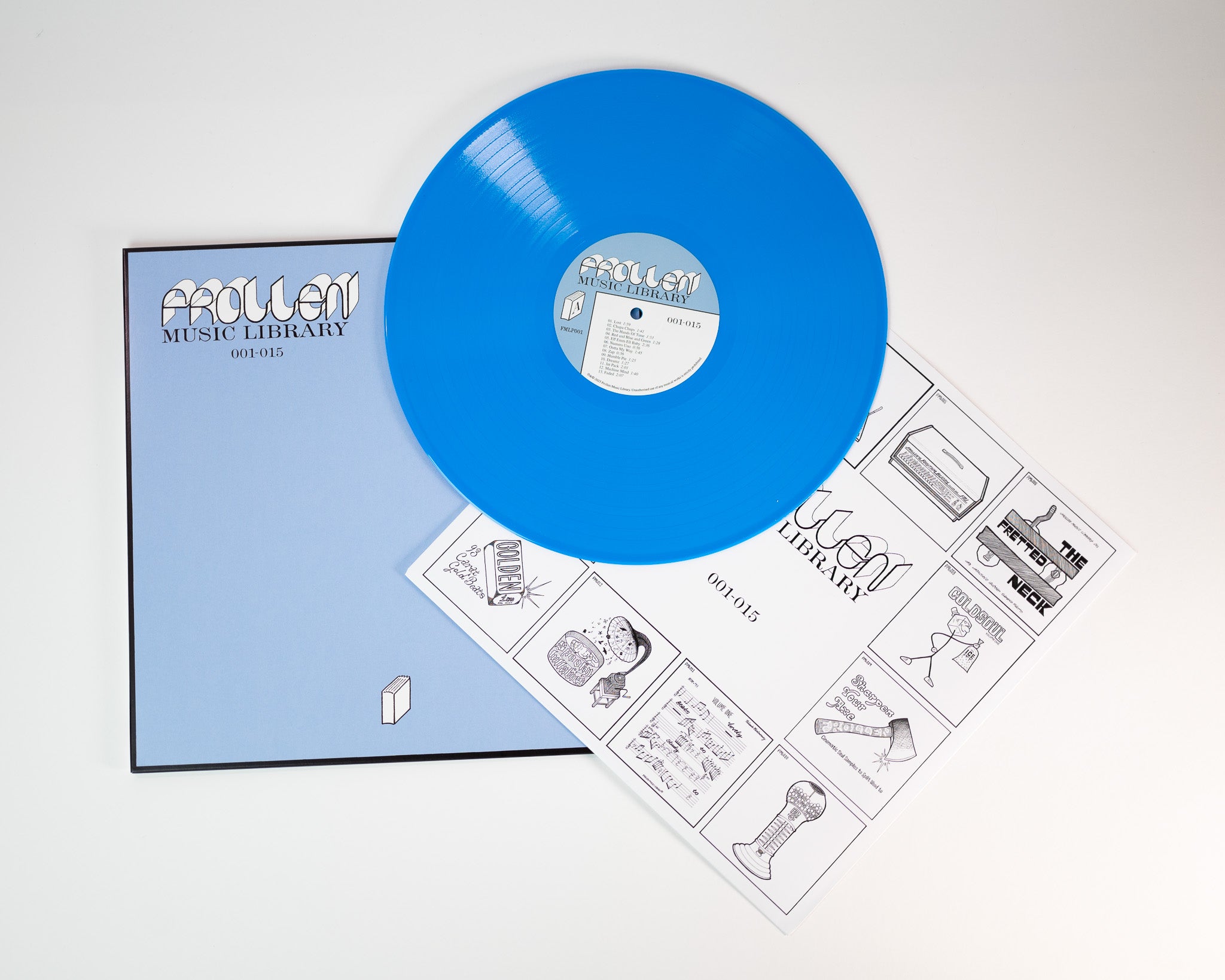Frollen Music Library 001-015 LP vinyle bleu hip-hop
