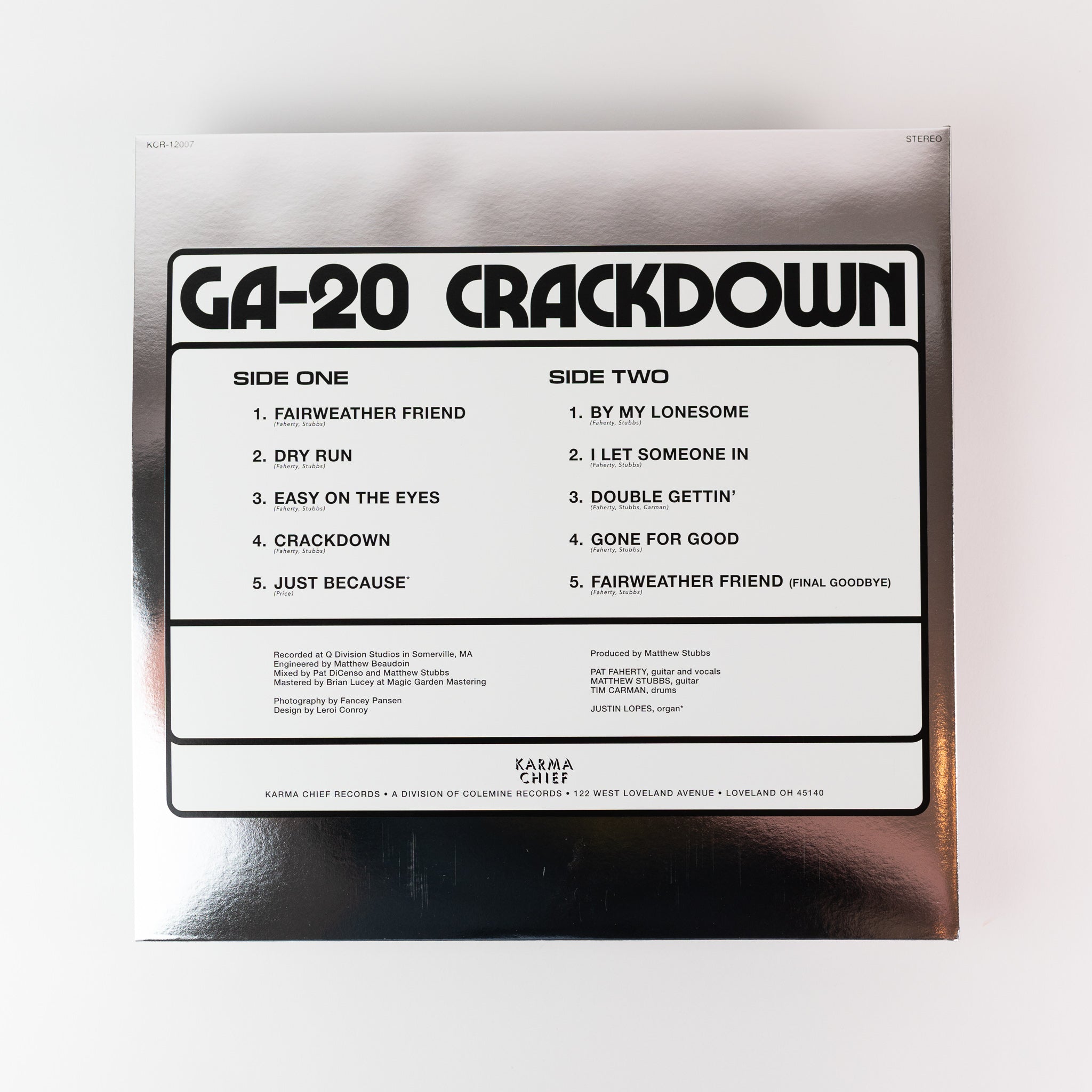 GA-20 Crackdown vinyle LP noir blues