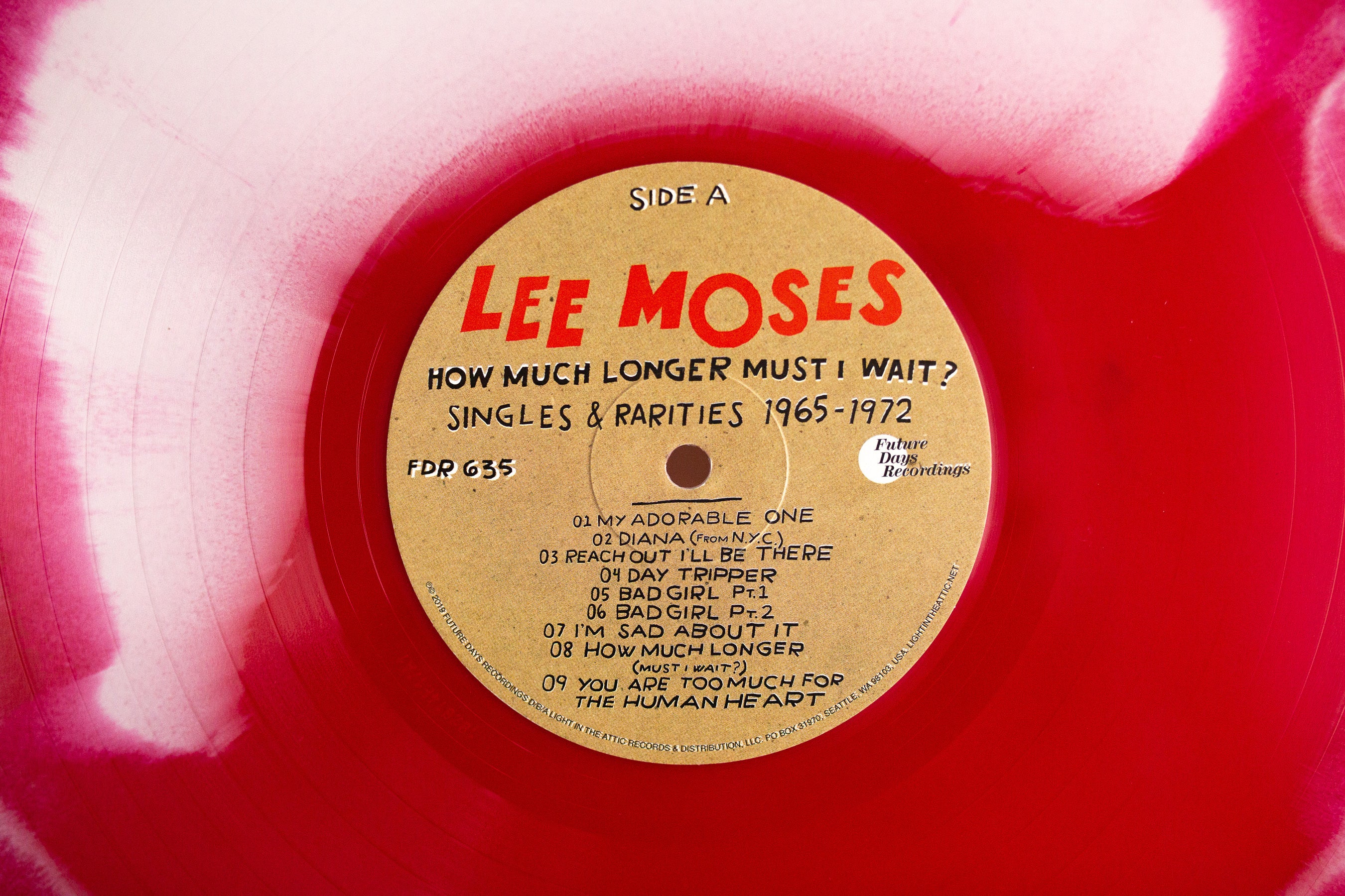 Lee Moses How Much Longer LP vinyle red cream swirl