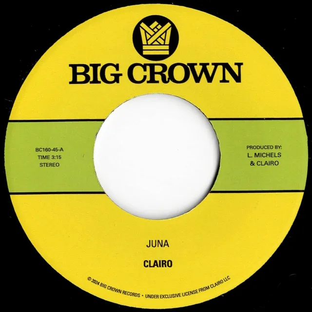 Big Crown Records Juna b/w Terrapin 7" Clairo limitée
