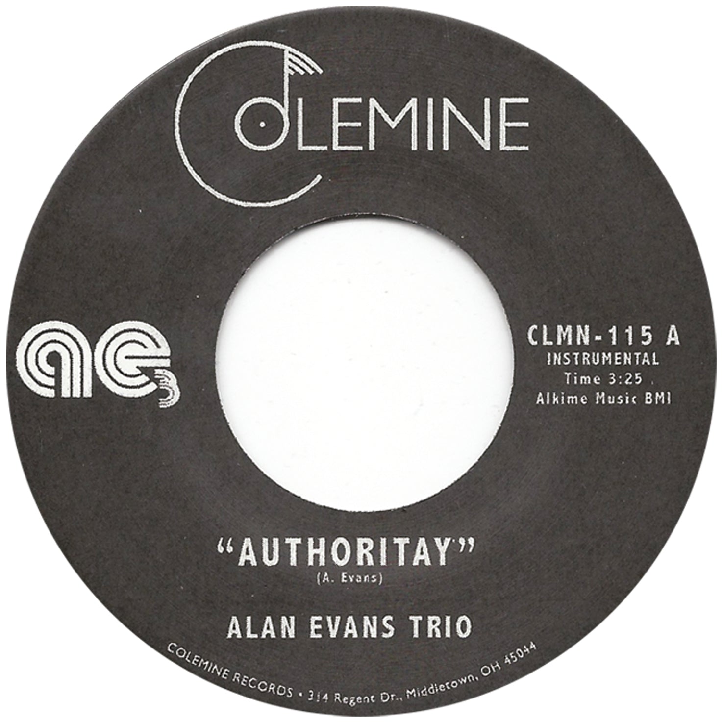 Colemine Alan Evans Trio Authoritay 45T vinyle noir orgue