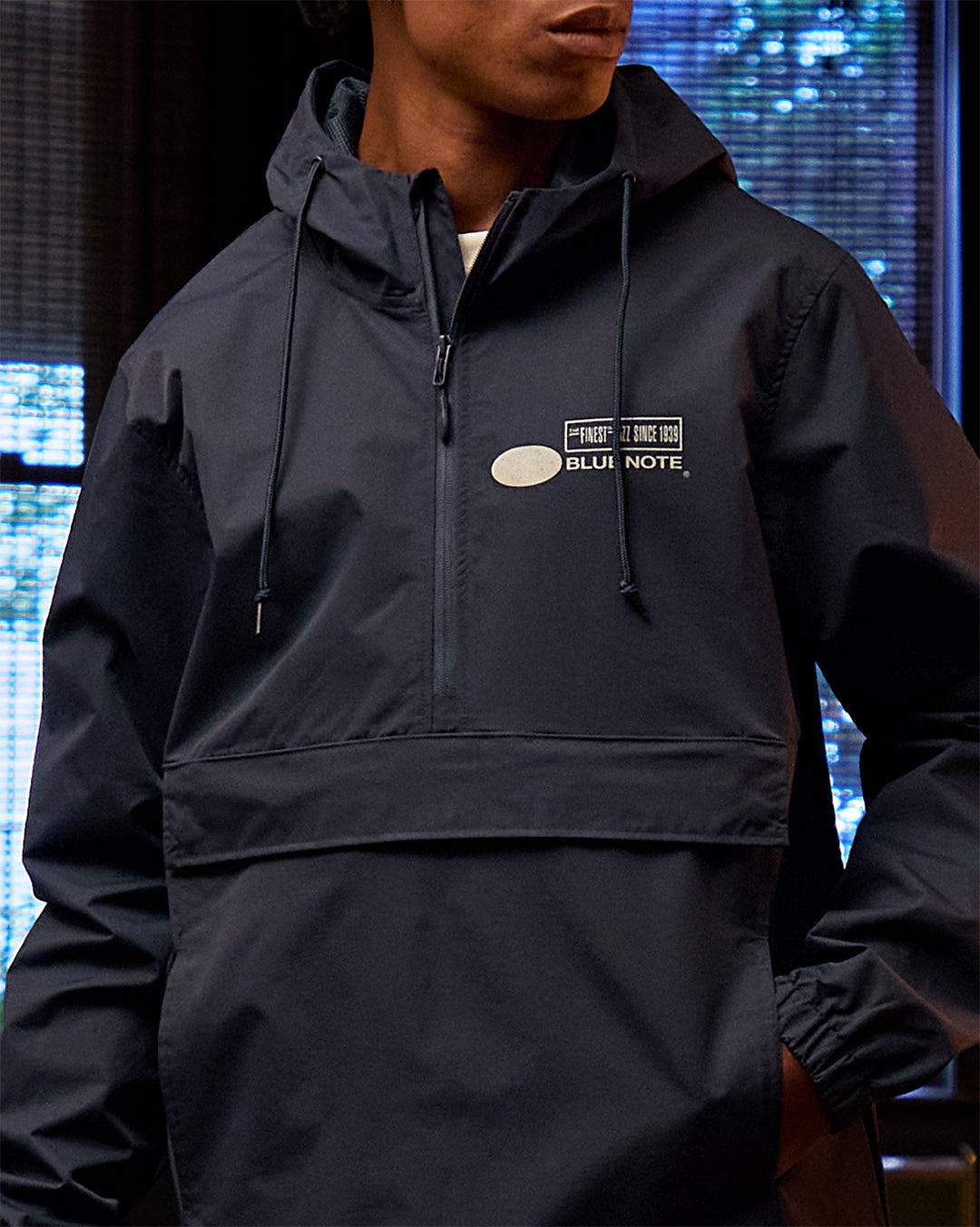 Blue Note Catalog Anorak coupe-vent nylon bleu taille L