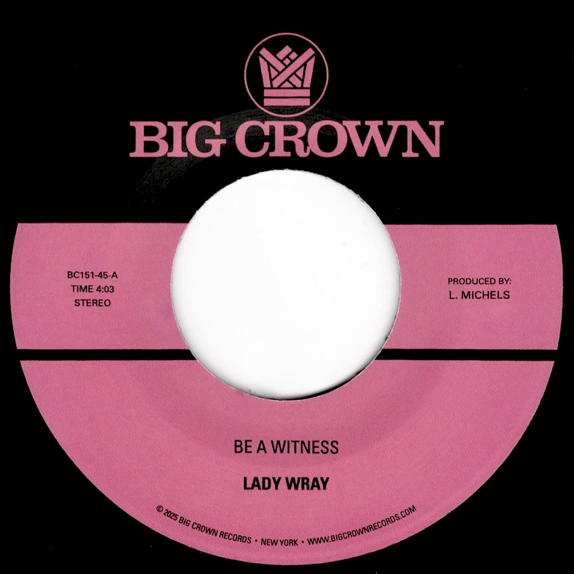 Lady Wray Be A Witness b/w Best For Us vinyle 7" soul