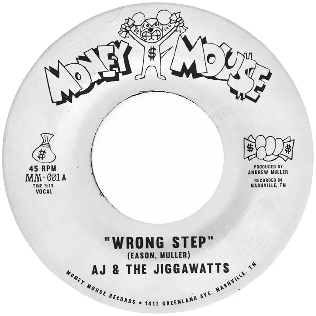 AJ & The Jiggawatts Wrong Step 45 tours gold 7"