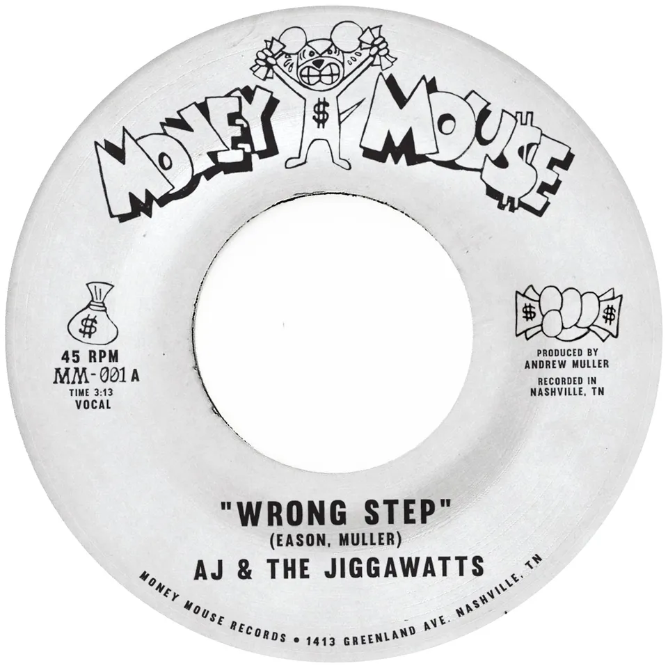 AJ & The Jiggawatts Wrong Step 45 tours gold 7"