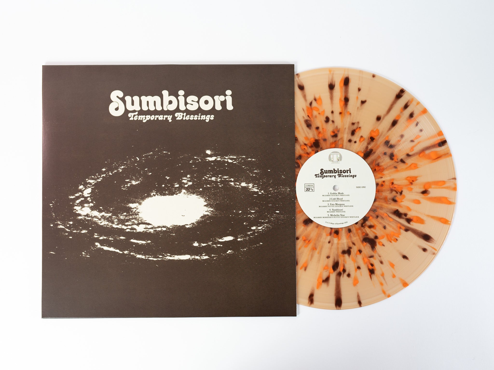 Temporary Blessings Sumbisori vinyle LP splatter orange marron