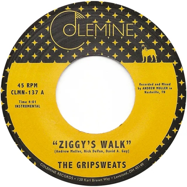 Colemine The Gripsweats Ziggy's Walk 7 pouces vinyle rouge