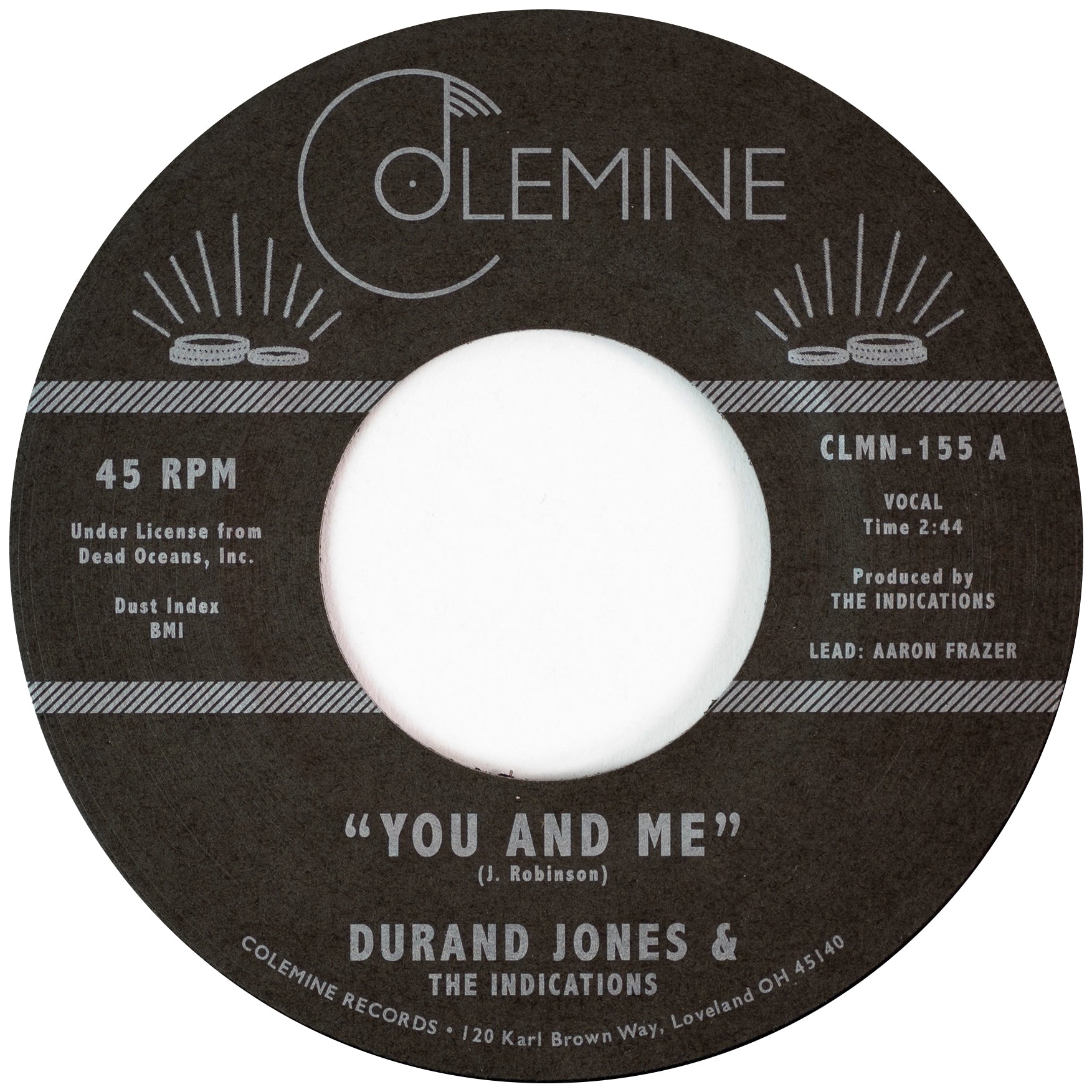 Durand Jones Indications You And Me 45 tours vinyle noir soul