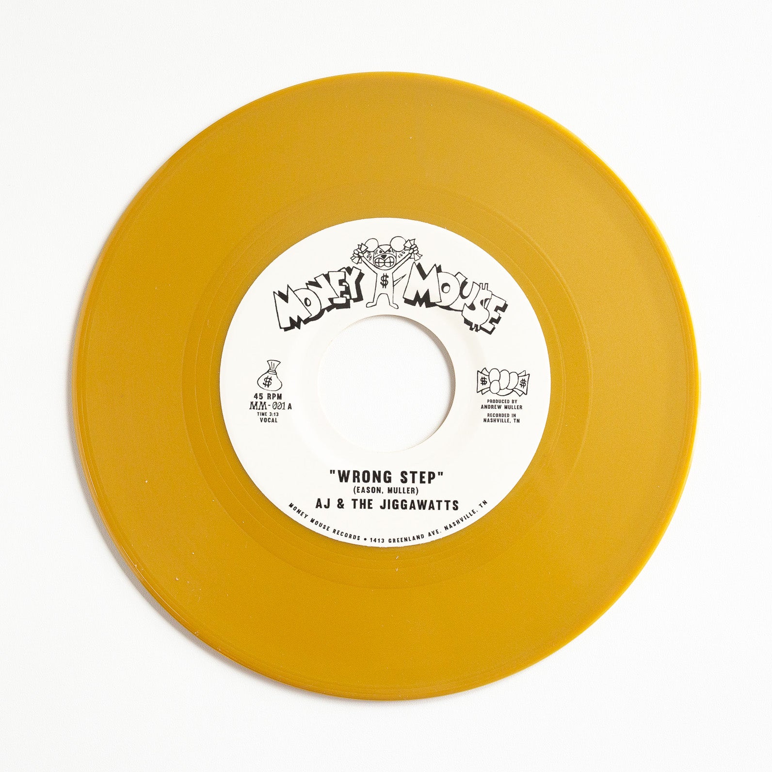 AJ & The Jiggawatts Wrong Step 45 tours gold 7"