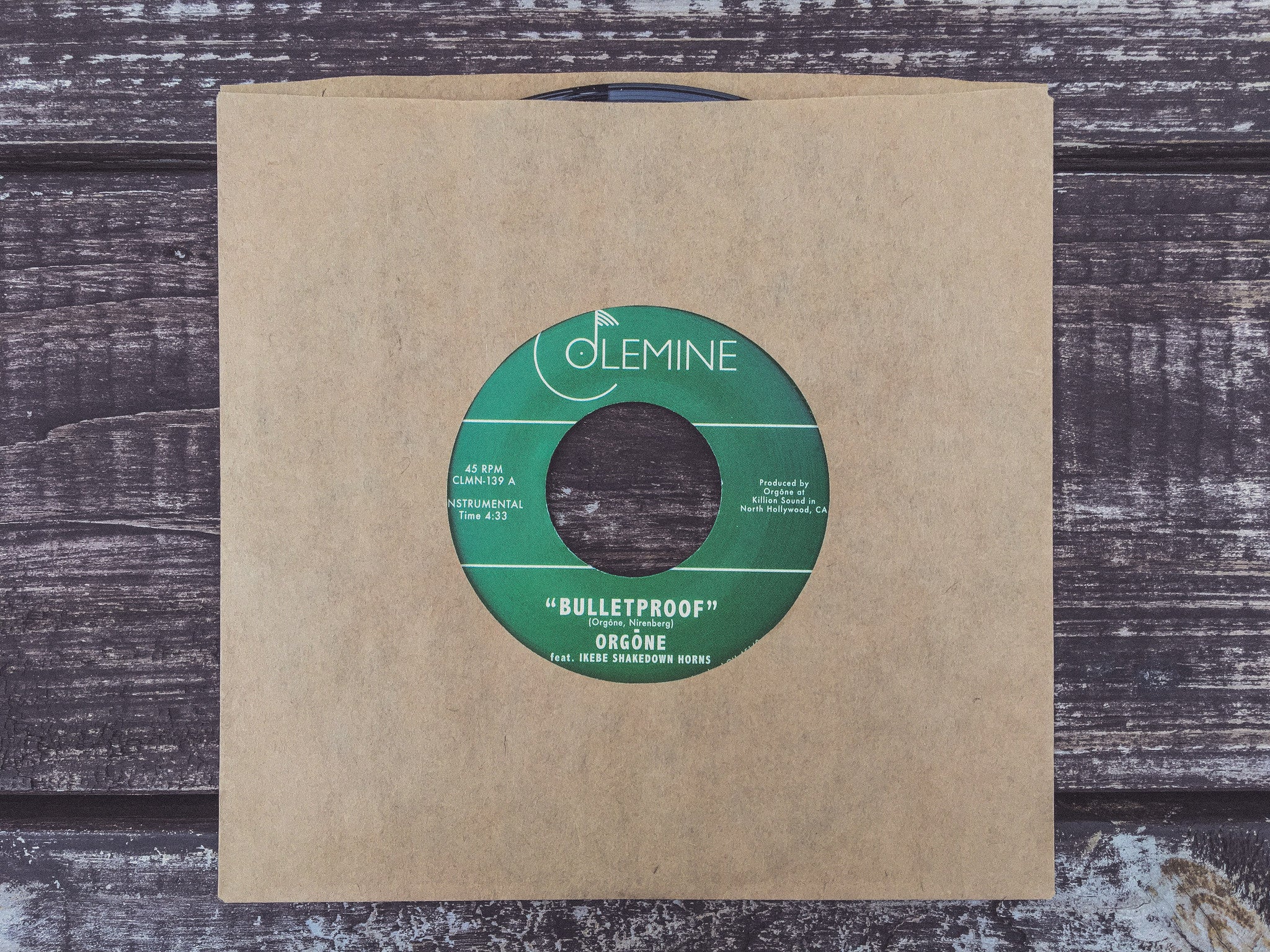 Orgone Bulletproof 45 tours vinyle noir funk soul