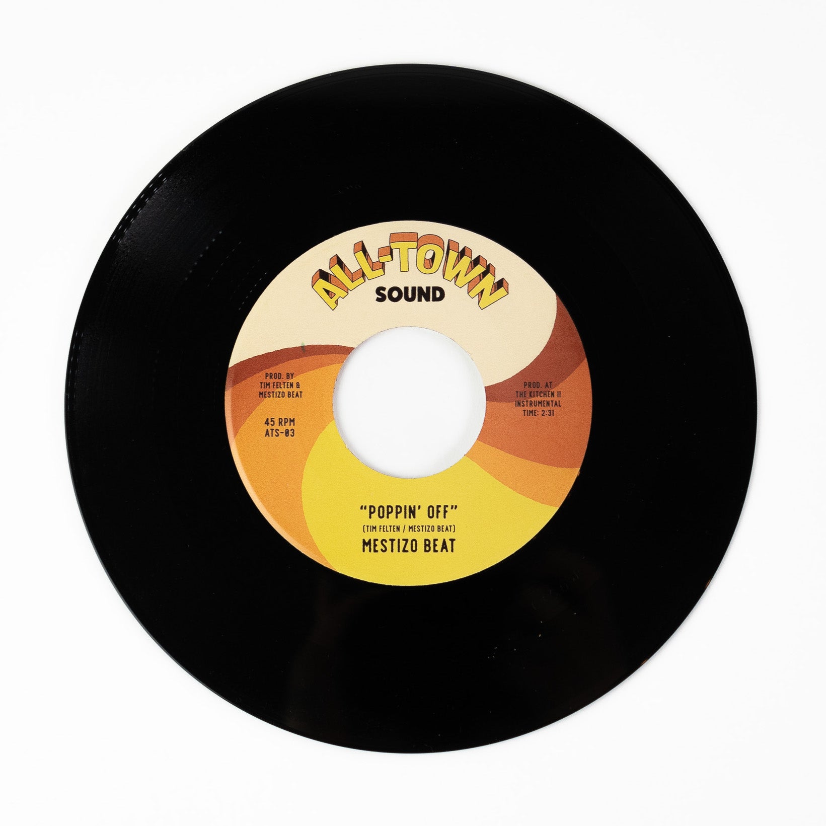 All-Town Sound Mestizo Beat Poppin Off 45 tours vinyle beige
