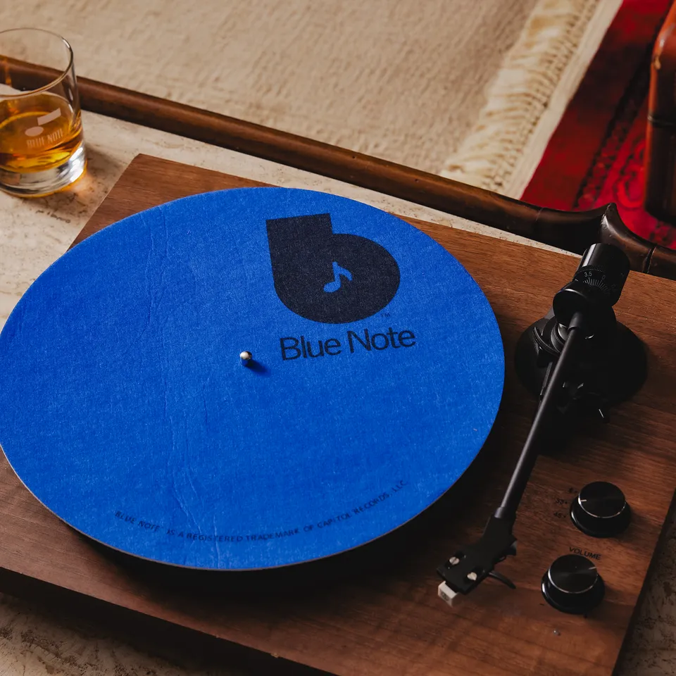 Blue Note Vintage B Slipmat feutrine 12" label bleu