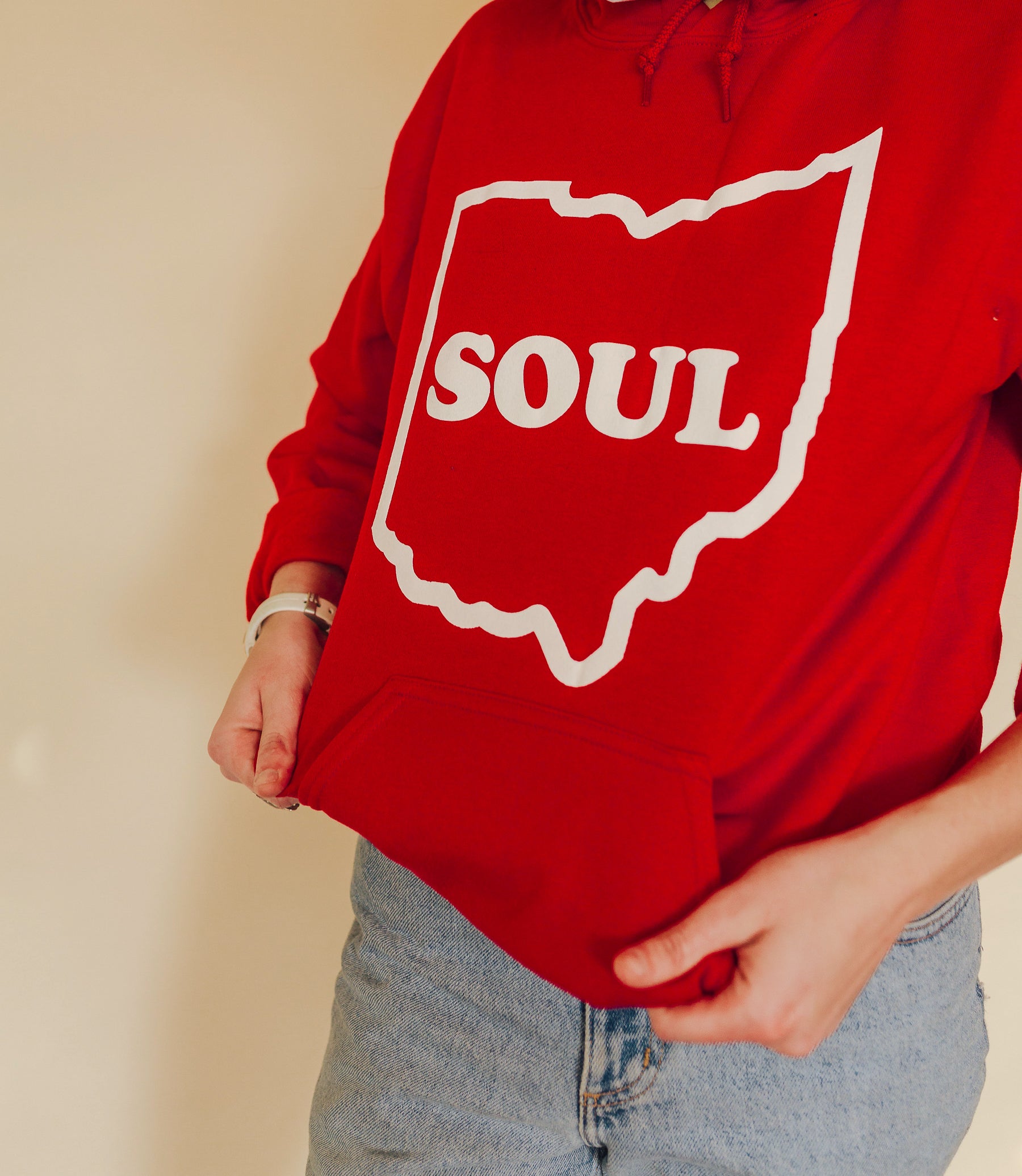 Colemine Ohio Soul Hoodie sweat capuche rouge coton