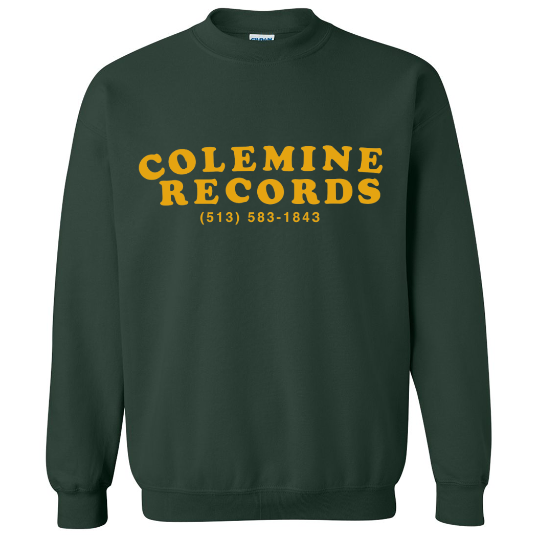 Colemine Phone Number Sweatshirt vert crewneck coton