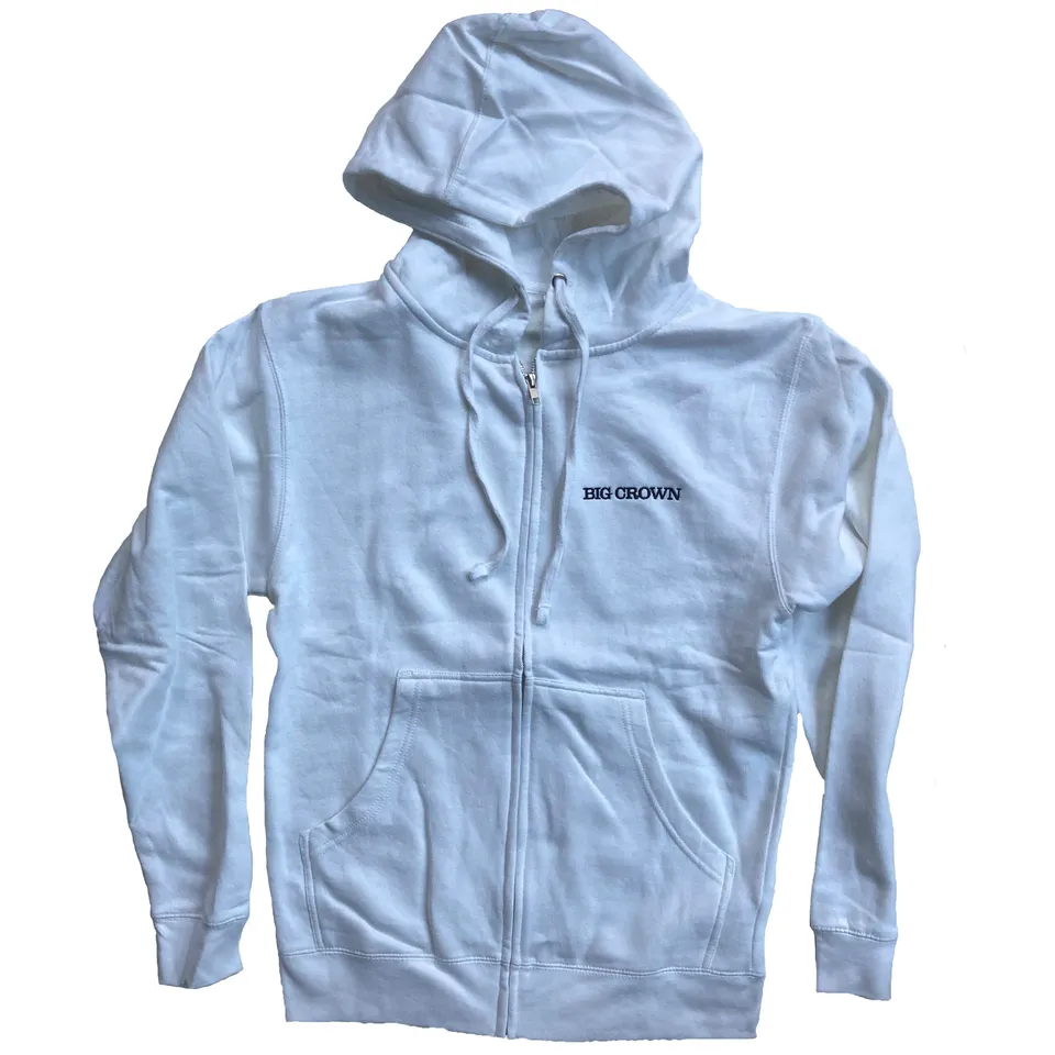 Big Crown Zip Hoodie blanc sweat capuche brodé