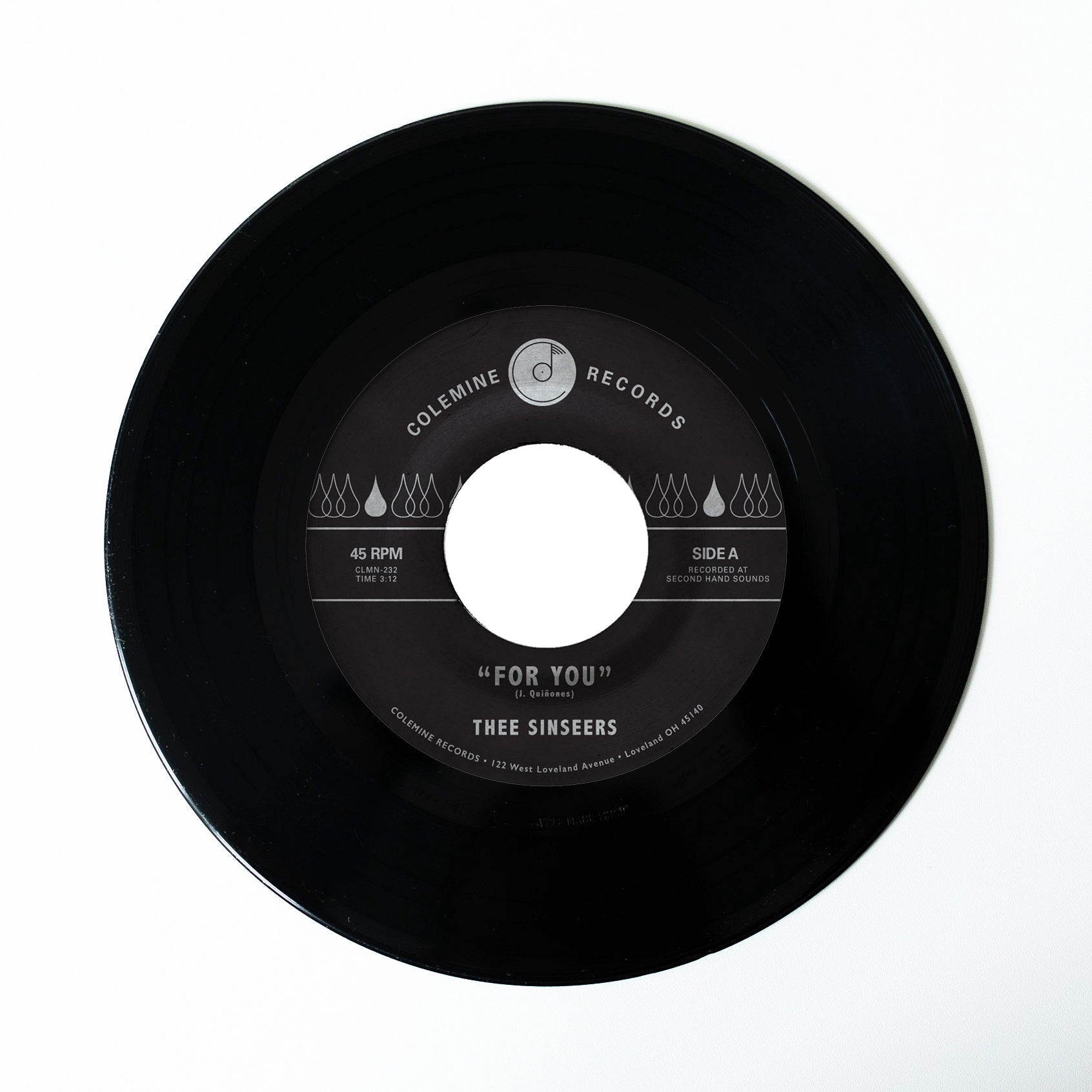 Thee Sinseers For You 45 tours vinyle bleu sweet soul