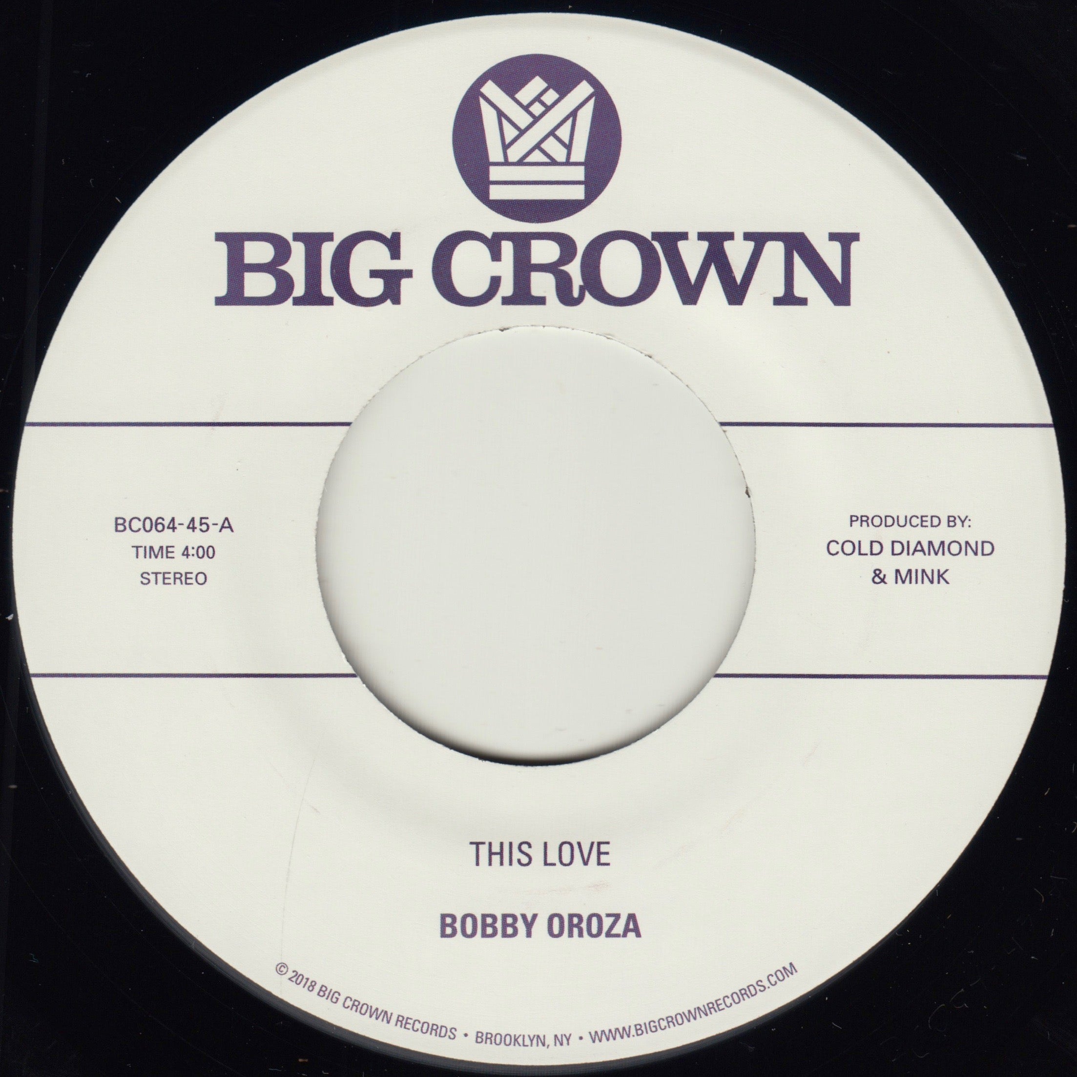 Bobby Oroza This Love vinyle 45 tours sweet soul