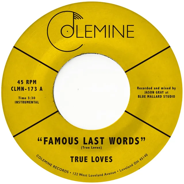 True Loves Famous Last Words vinyle 45t violet funk