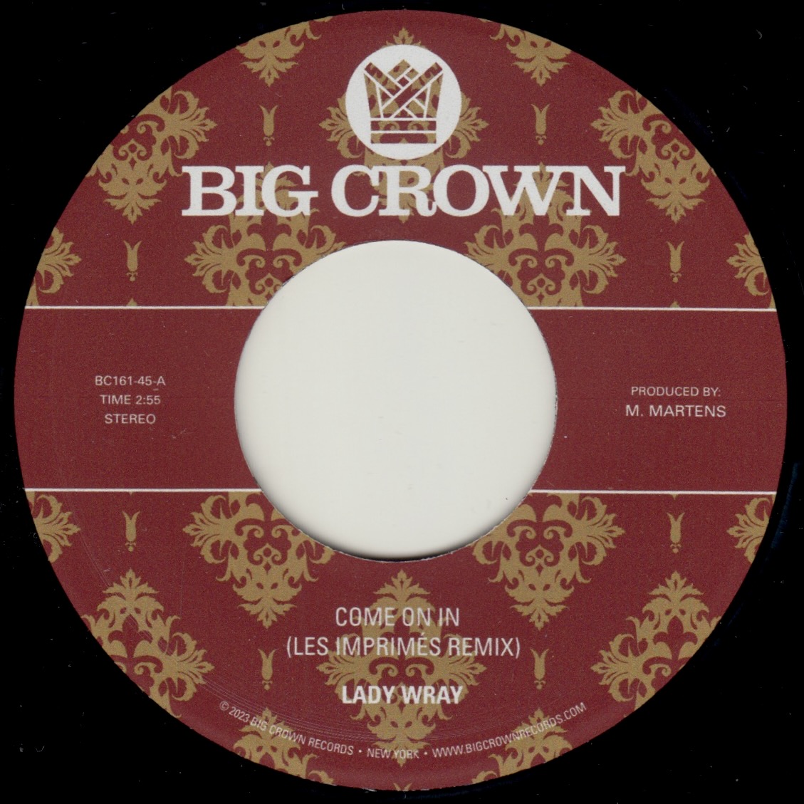 Big Crown Lady Wray Come On In 45T remix single
