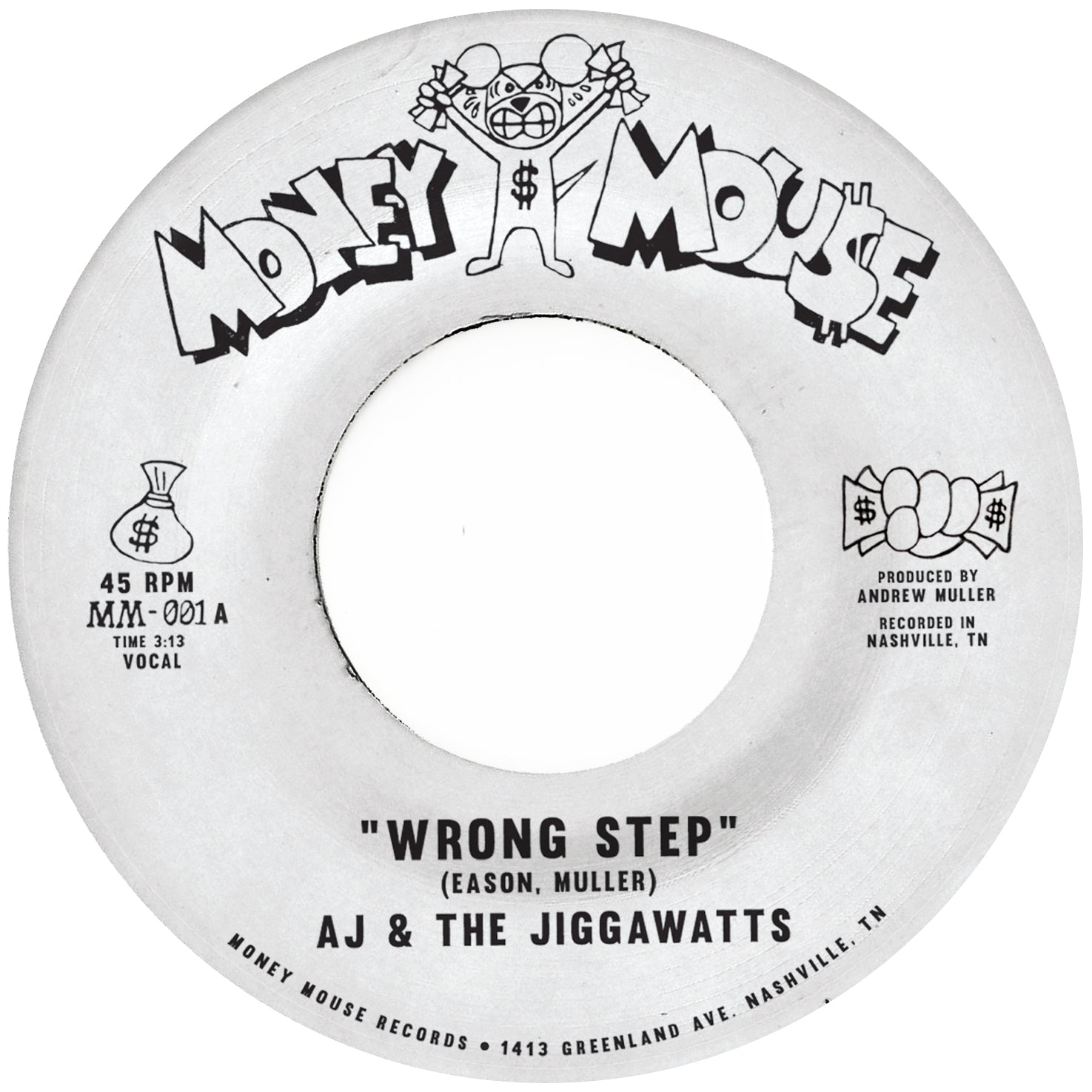 AJ & The Jiggawatts Wrong Step 45 tours gold 7"