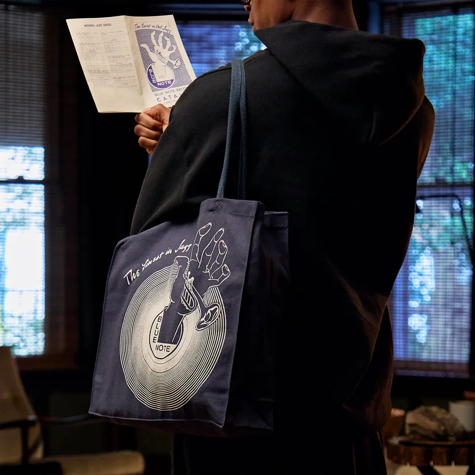 Blue Note Catalog tote bag sac toile coton bleu marine