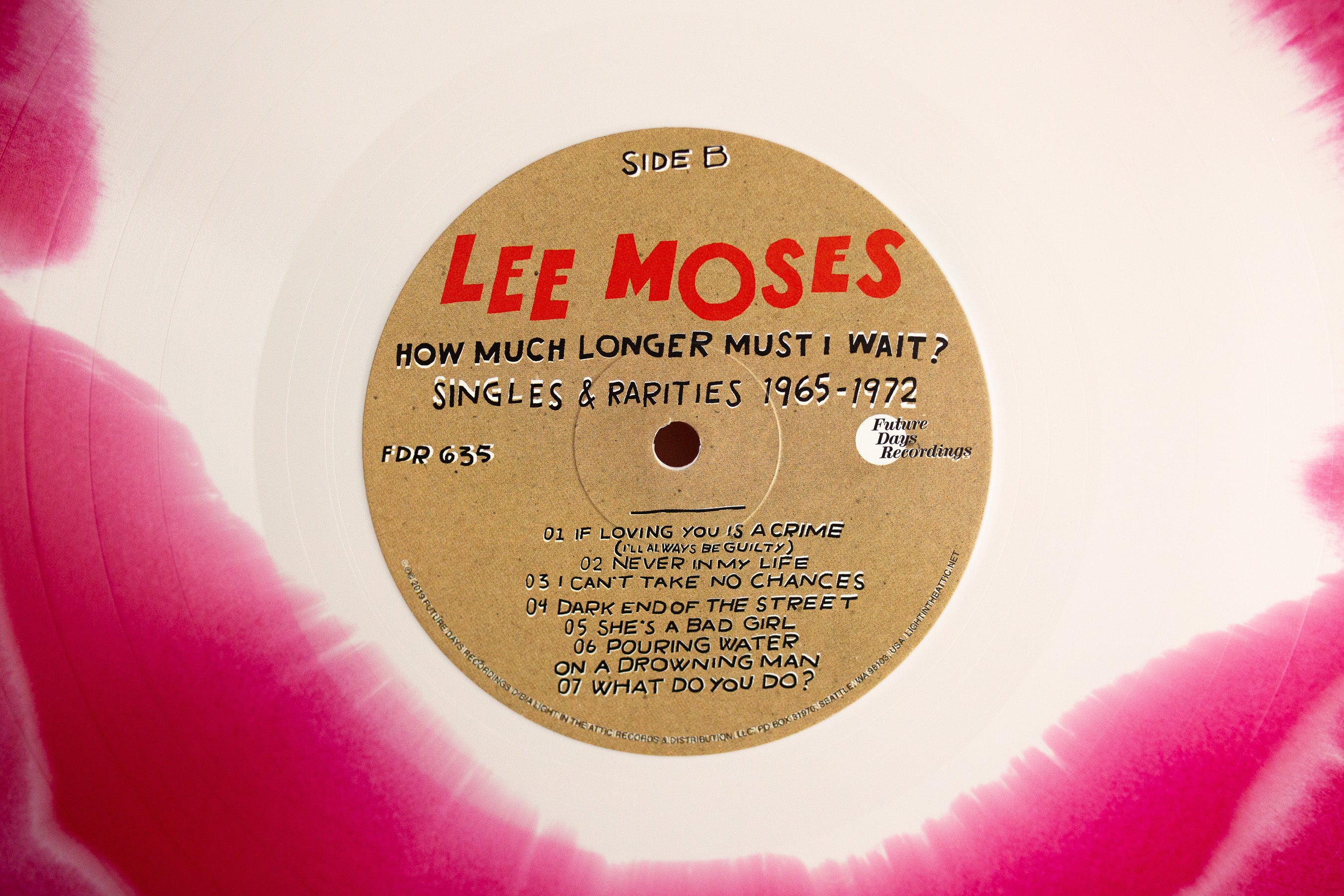 Lee Moses How Much Longer LP vinyle red cream swirl