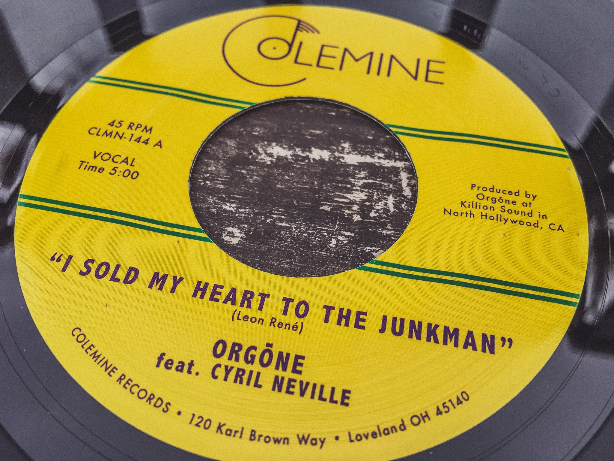 Colemine Orgone I Sold My Heart To The Junkman 45 tours noir