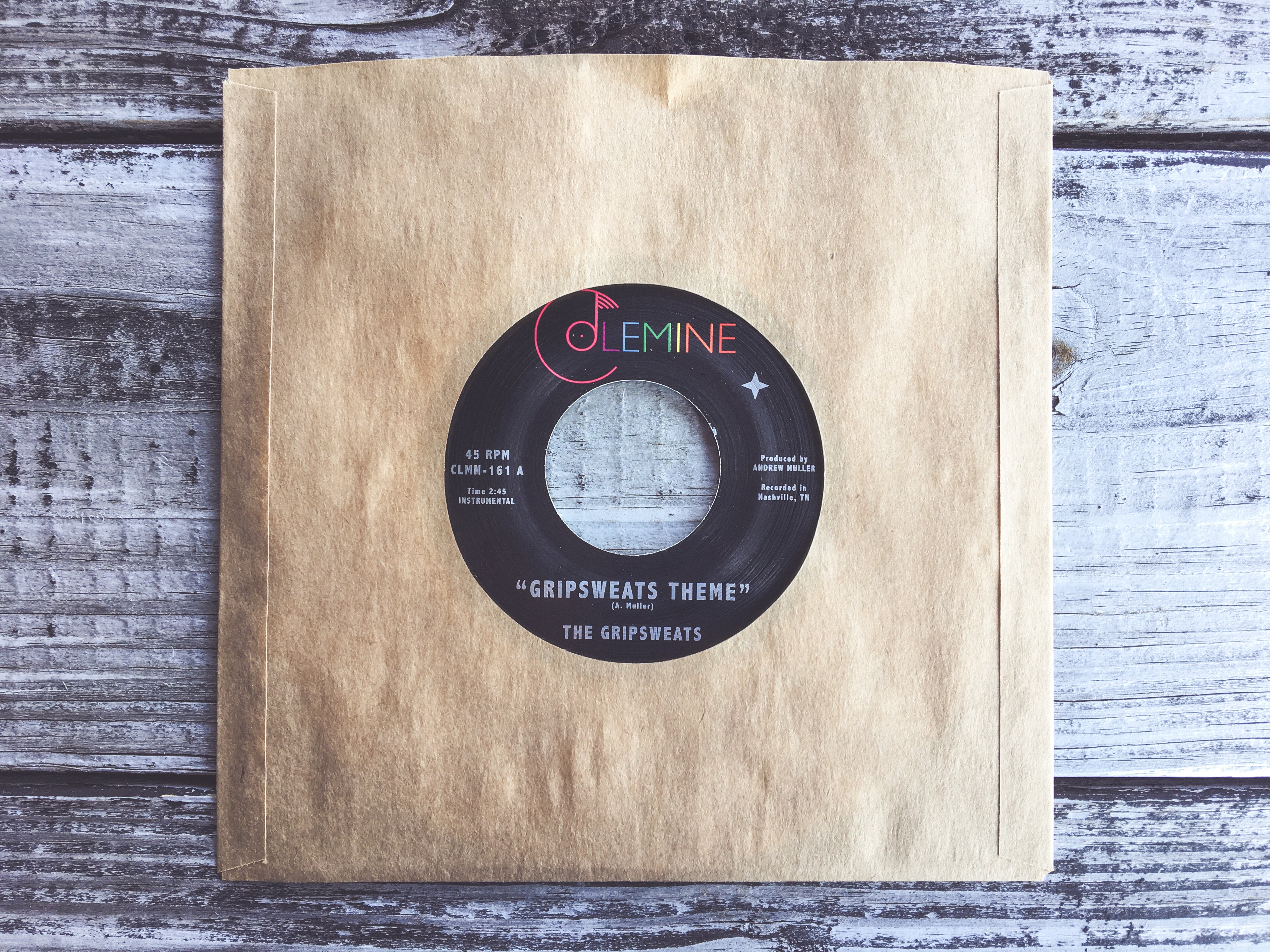 Colemine The Gripsweats Gripsweats Theme 45T vinyle blanc fuzz