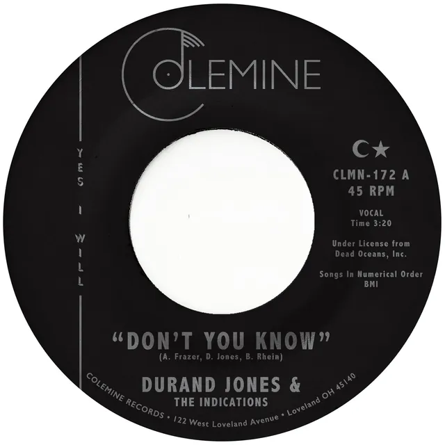 Durand Jones Don't You Know 45 tours vinyle bleu soul