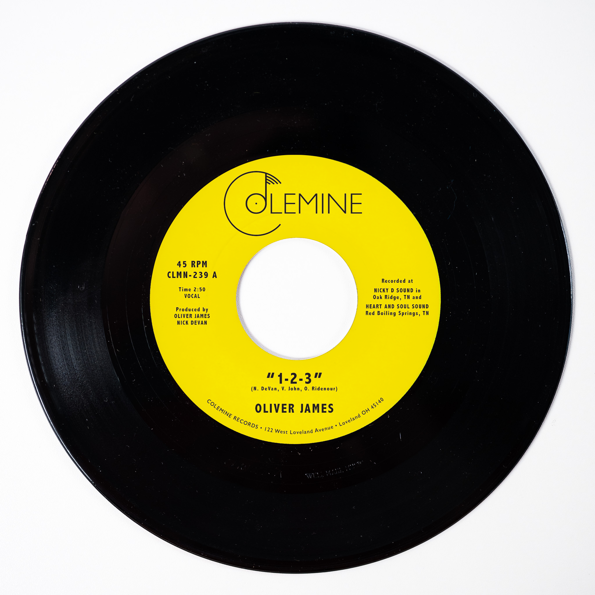 Oliver James 1-2-3 45 tours vinyle bleu nuit