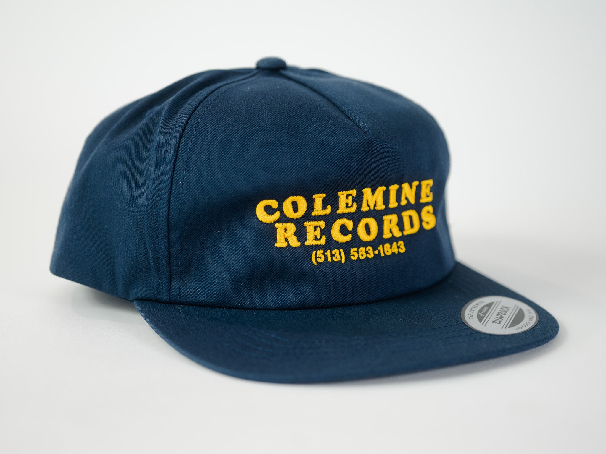 Colemine Phone Number casquette snapback bleu marine brodée