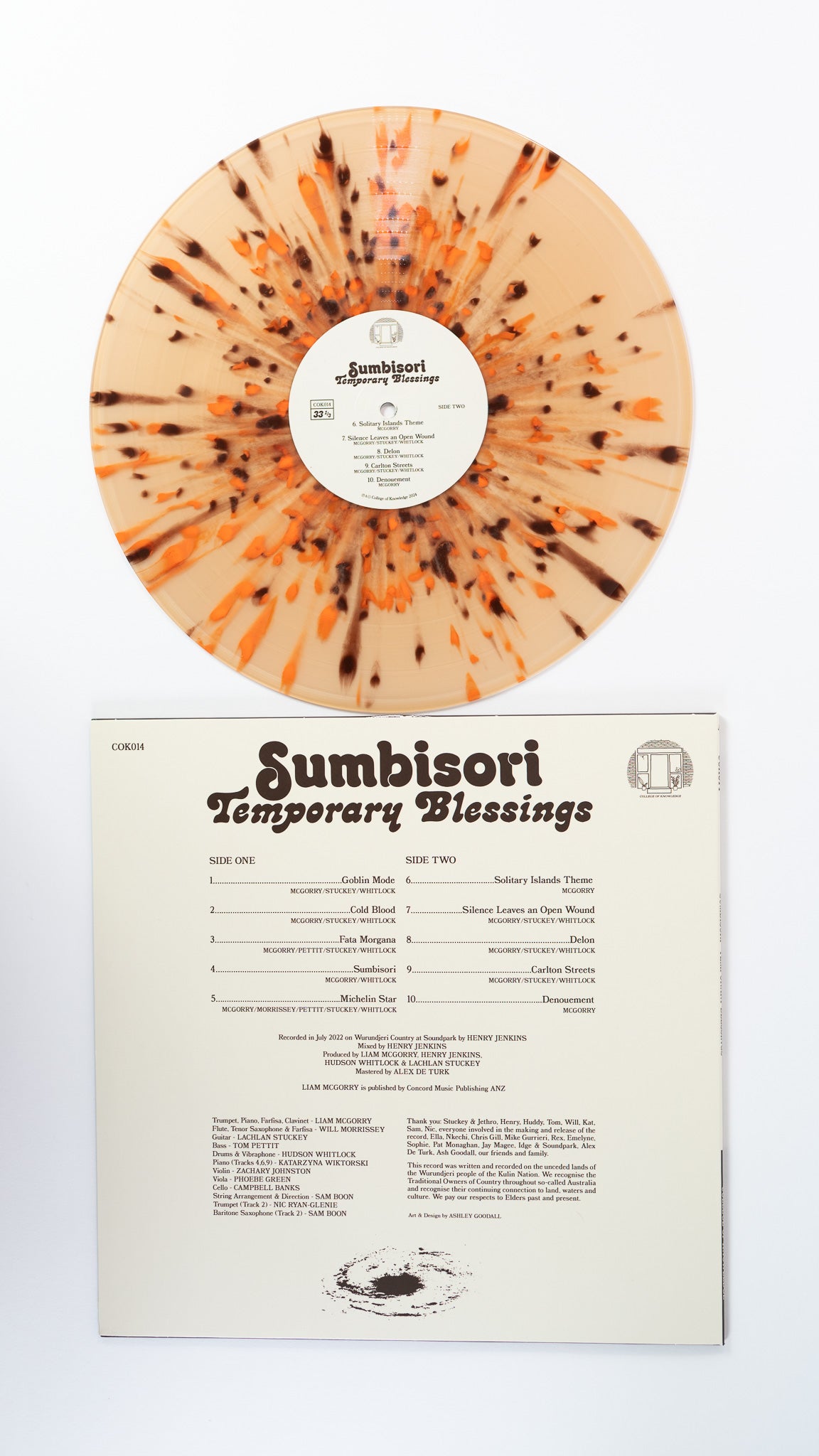 Temporary Blessings Sumbisori vinyle LP splatter orange marron