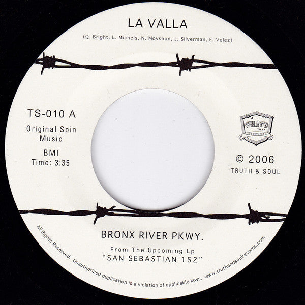 Bronx River Pkwy La Valla vinyle 45 tours single latin soul
