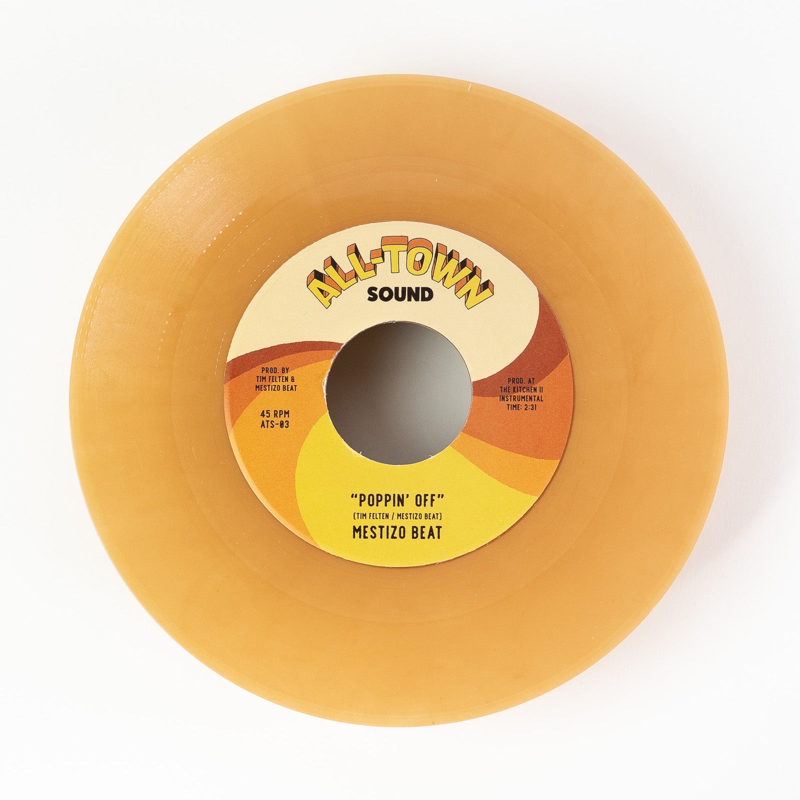 All-Town Sound Mestizo Beat Poppin Off 45 tours vinyle beige