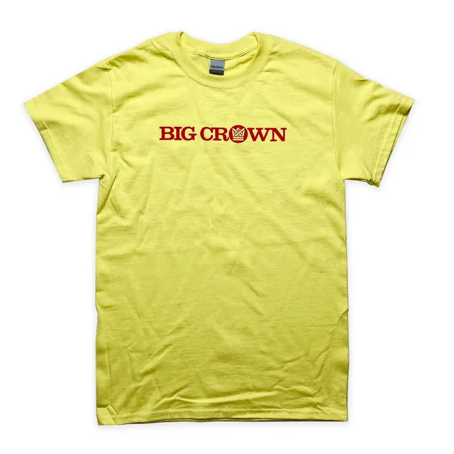 Big Crown Records t-shirt logo jaune coton