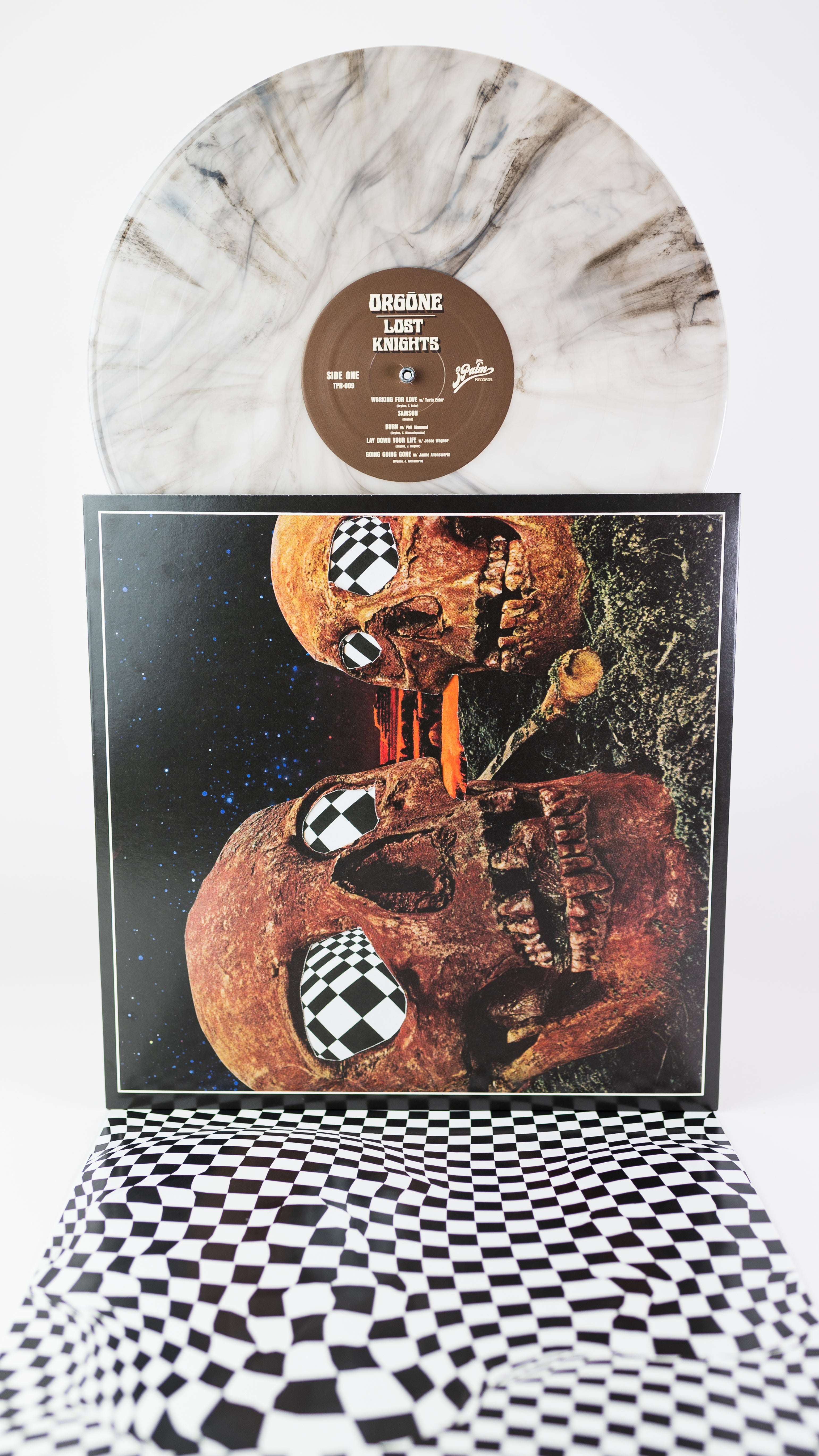Orgone Lost Knights vinyle LP marbré blanc noir
