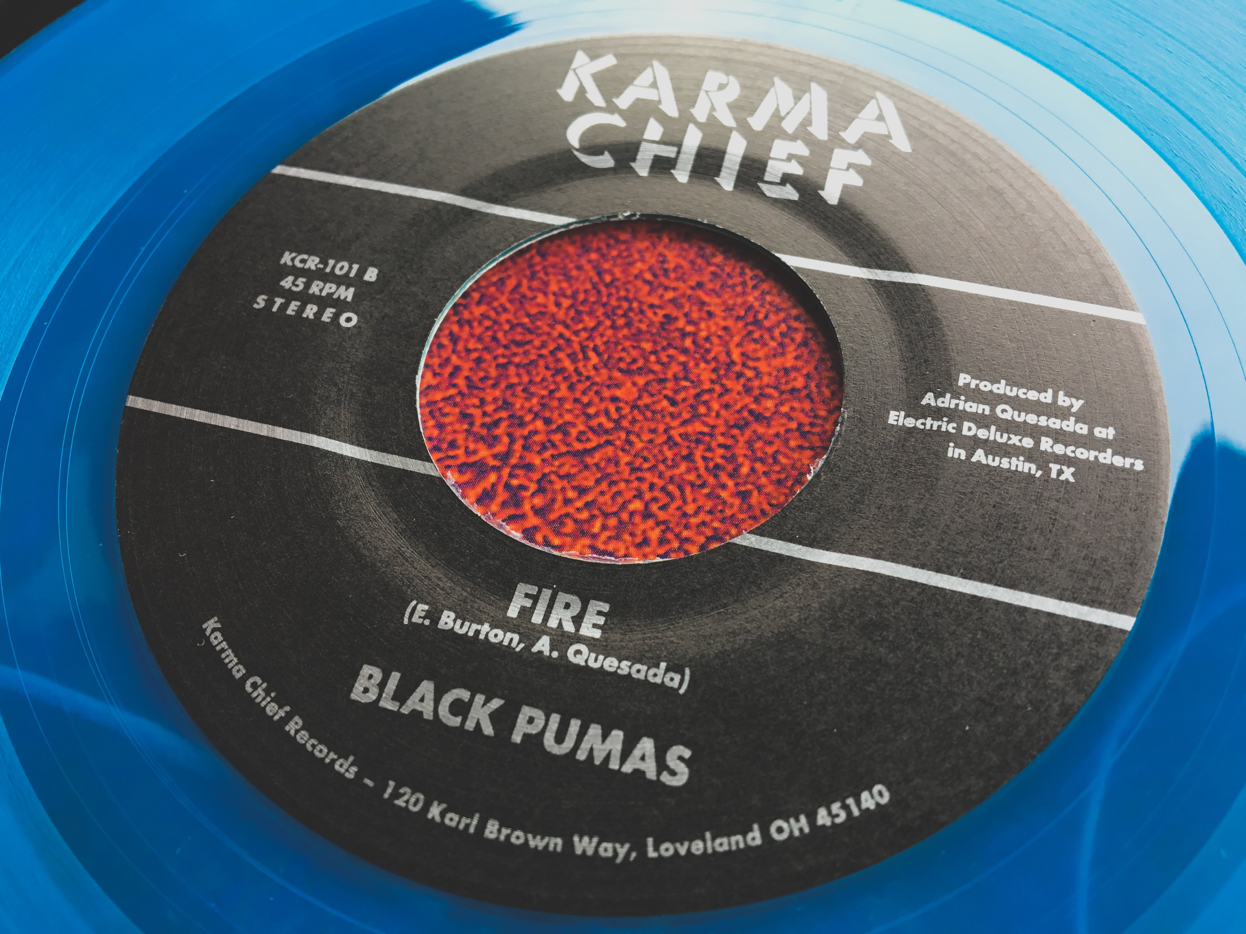 Black Pumas Black Moon Rising 45 tours vinyle bleu soul psyché