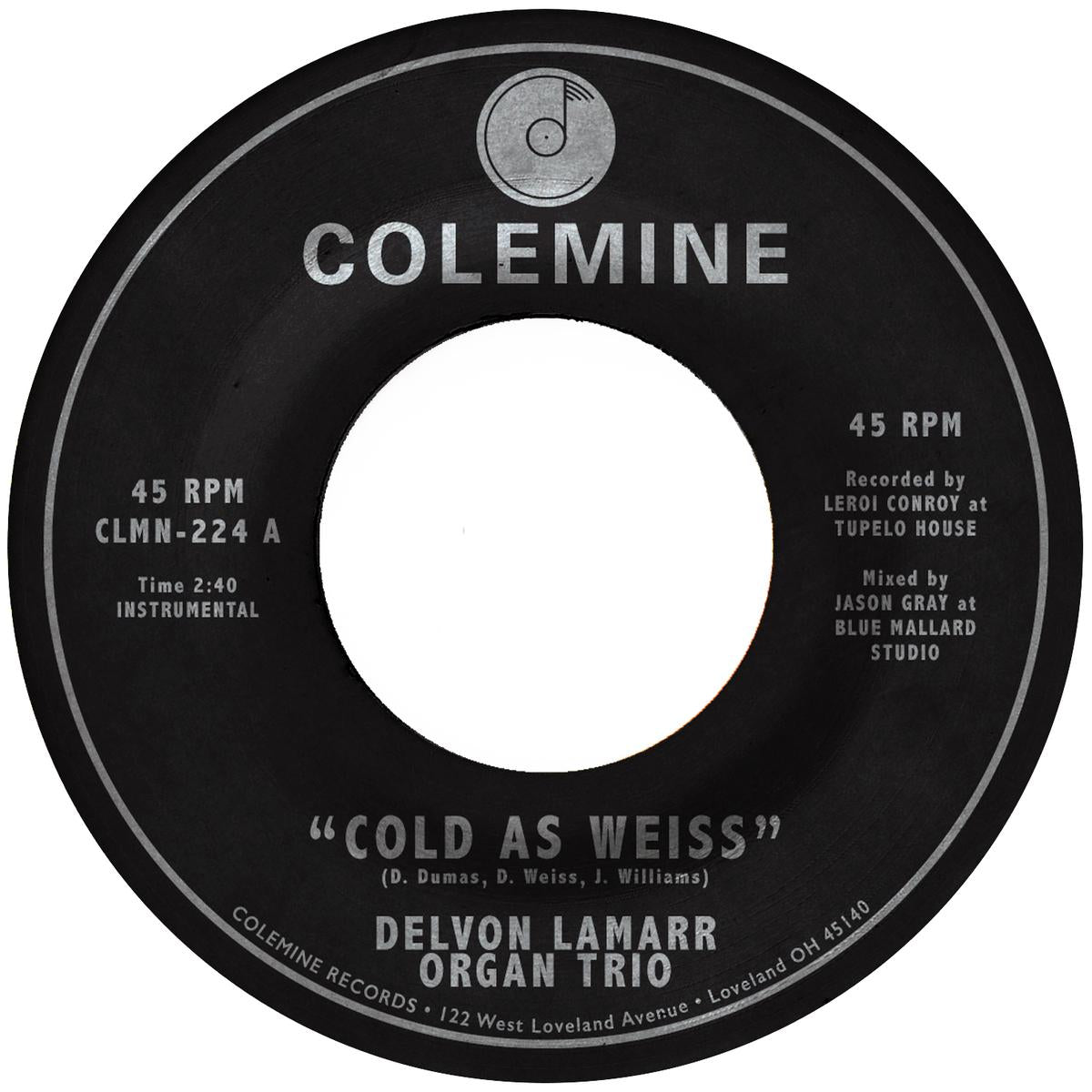 Delvon Lamarr Organ Trio Cold As Weiss 45 tours blue