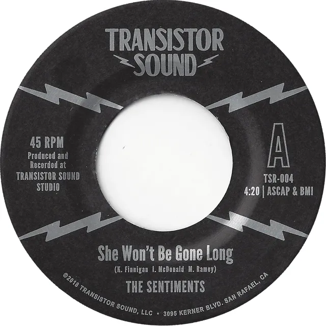 The Sentiments She Won't Be Gone Long vinyle 45