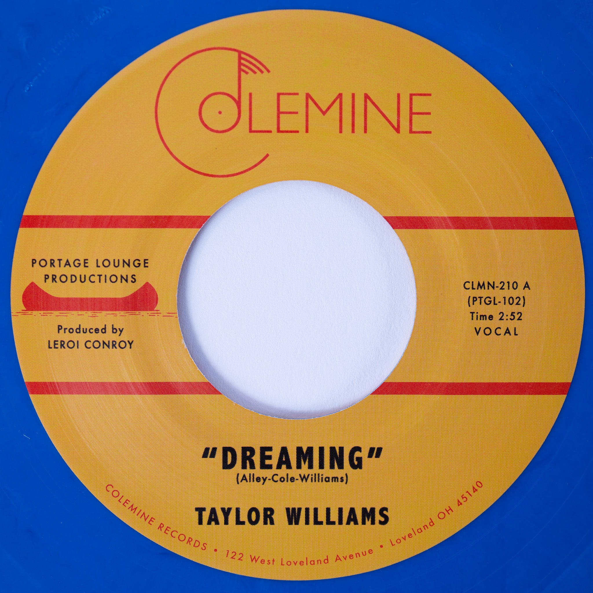 Colemine Taylor Williams Dreaming 45 tours bleu 7 pouces R&B