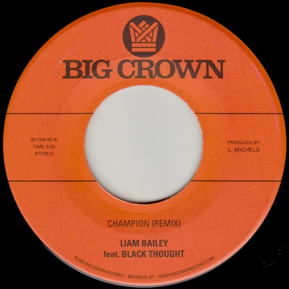 Liam Bailey Champion Remix 45 tours 7 pouces