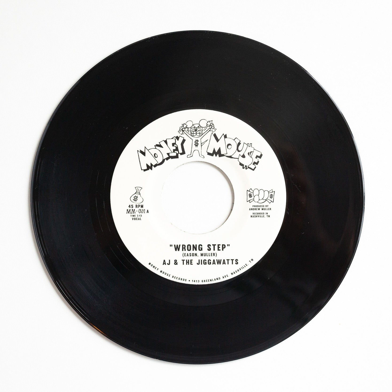 AJ & The Jiggawatts Wrong Step 45 tours gold 7"