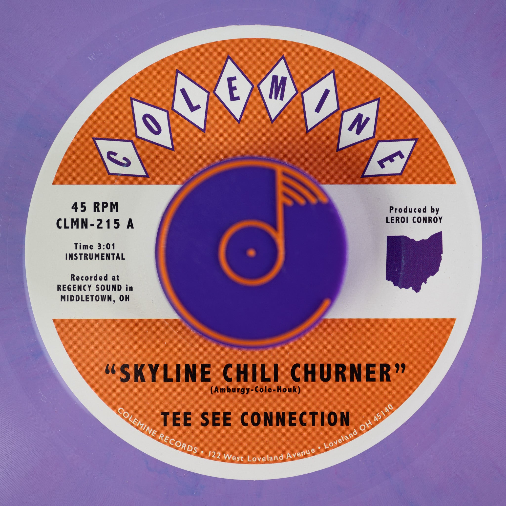 Tee See Connection Skyline Chili Churner 45 tours vinyle violet