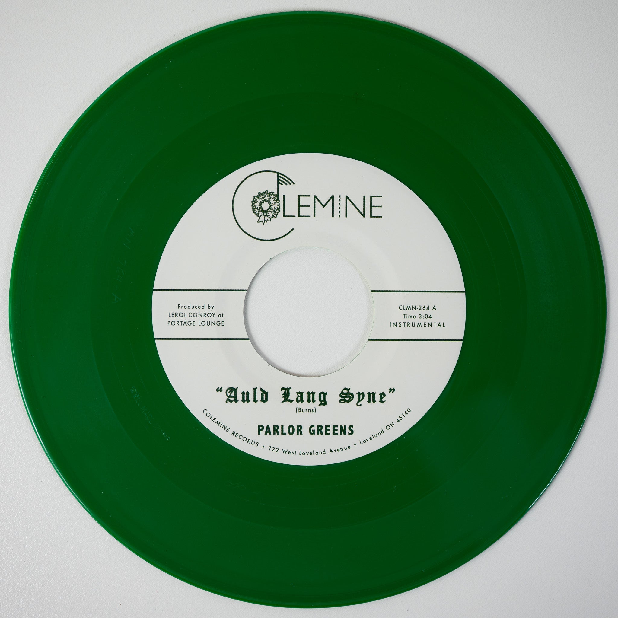Colemine Parlor Greens Auld Lang Syne 45 tours vinyle vert jazz noël