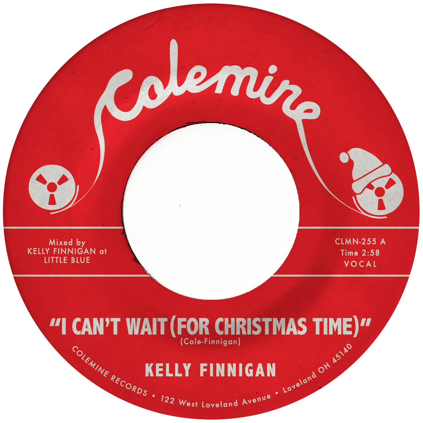 Kelly Finnigan I Can't Wait 45 tours vinyle blanc Noël